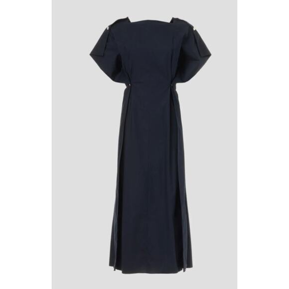 Plan C Button Back Blue Cotton Dress - Picture 4 of 11